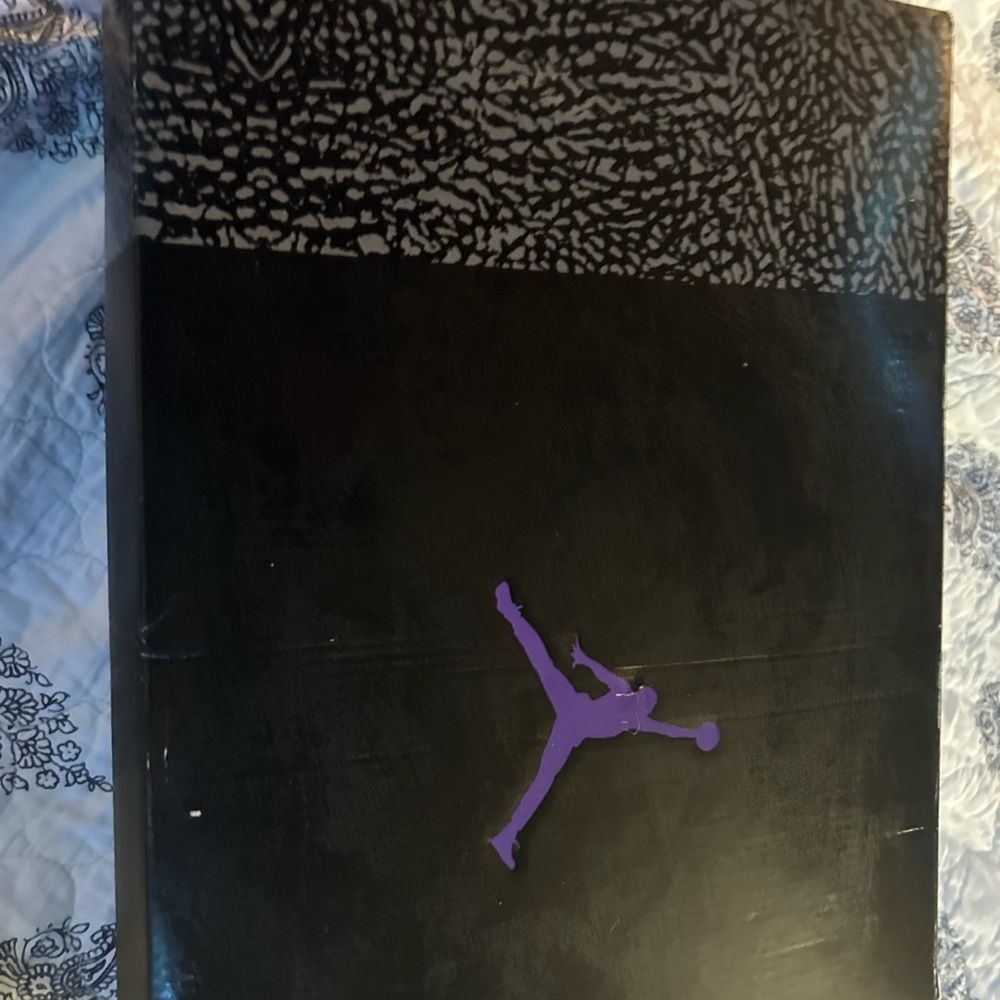 Air Jordan Black and Purple Shoe Box